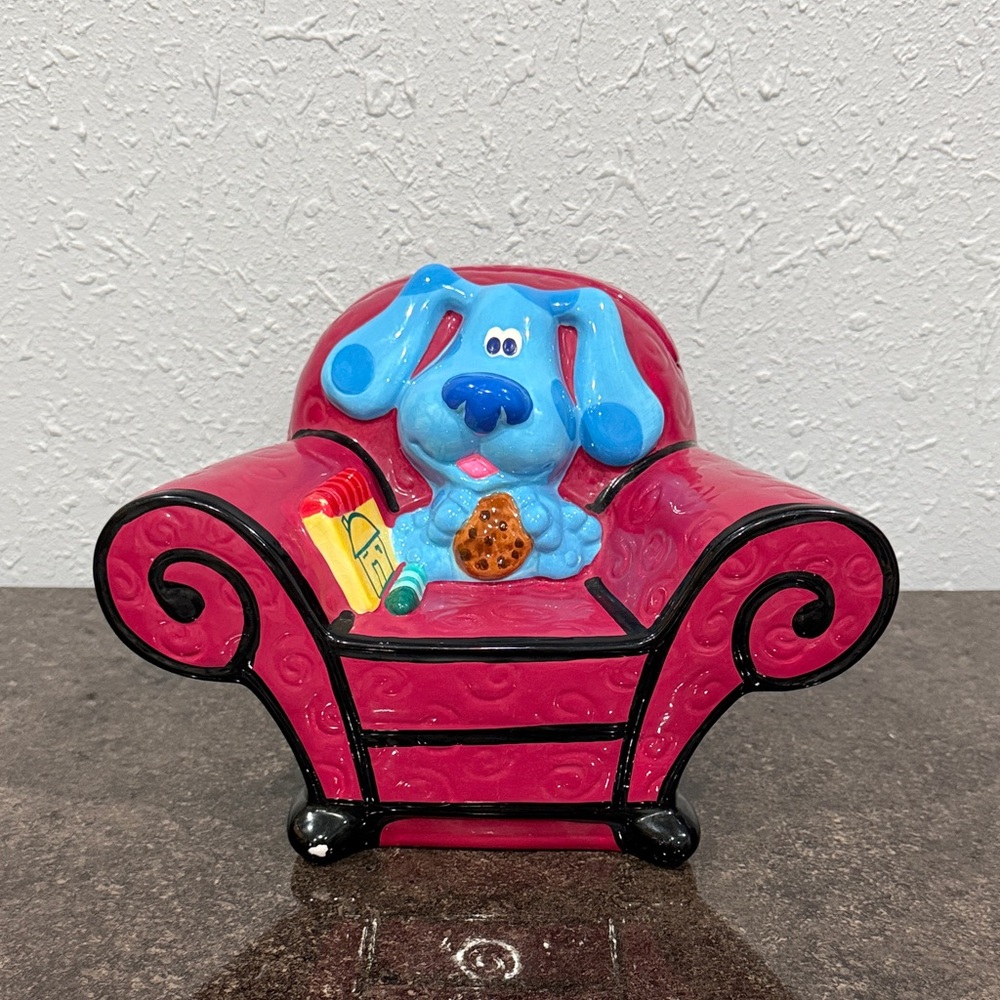 Vintage 2001 Blue's Clues Ceramic Thinking Chair Cookie Jar Nick Jr. Nickelodeon